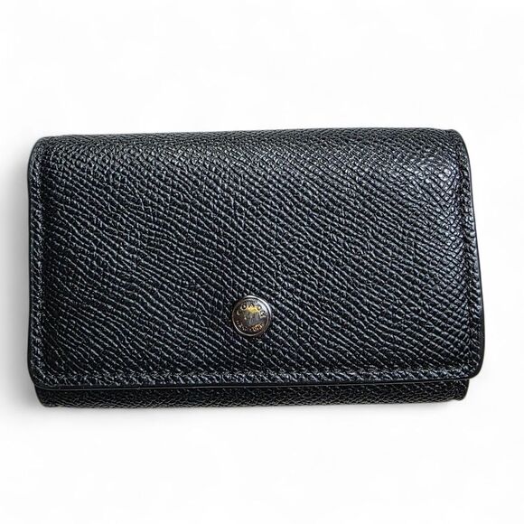 Coach Black Leather Key Holder